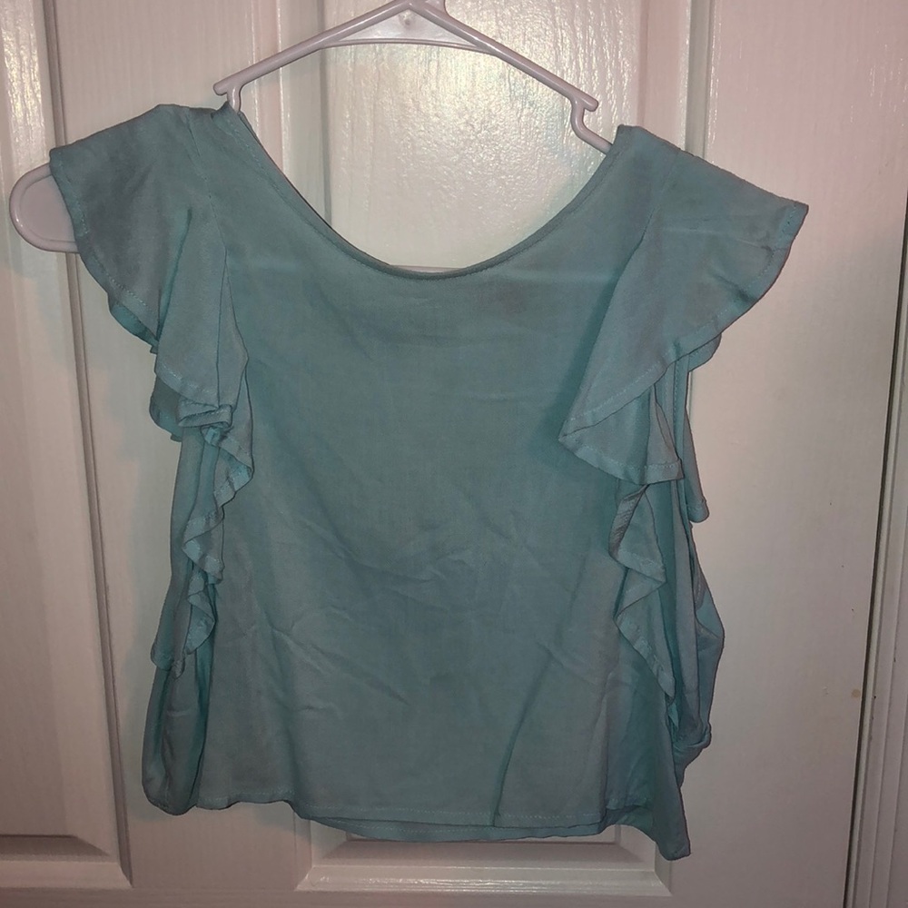 LUCCA Couture Light Blue Crop Top